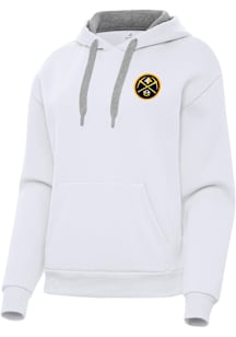 Antigua Denver Nuggets Womens White Victory Hooded Sweatshirt