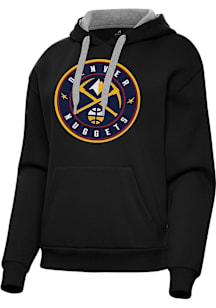 Antigua Denver Nuggets Womens Black Full Front Victory Hooded Sweatshirt