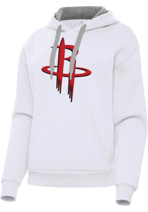 Antigua Houston Rockets Womens White Full Front Victory Hooded Sweatshirt