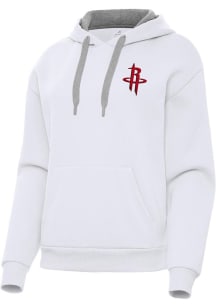 Antigua Houston Rockets Womens White Victory Hooded Sweatshirt