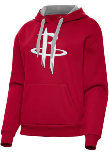 Antigua Houston Rockets Womens Red Full Front Victory Hooded Sweatshirt