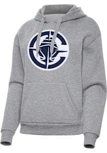 Antigua Los Angeles Clippers Womens Grey Full Front Victory Hooded Sweatshirt