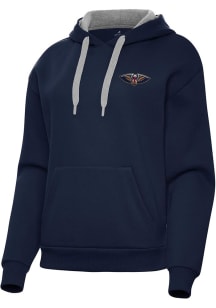 Antigua New Orleans Pelicans Womens Navy Blue Victory Hooded Sweatshirt