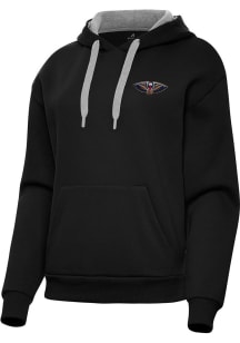 Antigua New Orleans Pelicans Womens Black Victory Hooded Sweatshirt