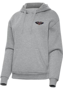 Antigua New Orleans Pelicans Womens Grey Victory Hooded Sweatshirt