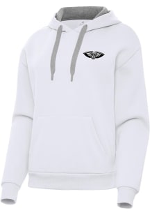 Antigua New Orleans Pelicans Womens White Metallic Victory Hooded Sweatshirt