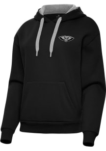 Antigua New Orleans Pelicans Womens Black Metallic Victory Hooded Sweatshirt