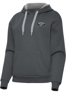 Antigua New Orleans Pelicans Womens Charcoal Metallic Victory Hooded Sweatshirt