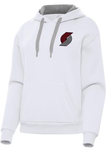 Antigua Portland Trail Blazers Womens White Victory Hooded Sweatshirt