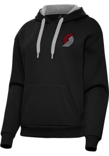 Antigua Portland Trail Blazers Womens Black Victory Hooded Sweatshirt