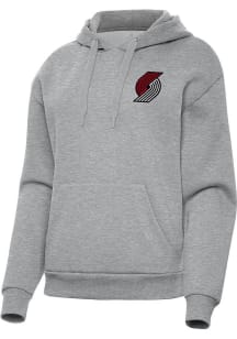 Antigua Portland Trail Blazers Womens Grey Victory Hooded Sweatshirt