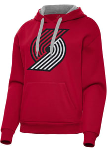 Antigua Portland Trail Blazers Womens Red Full Front Victory Hooded Sweatshirt
