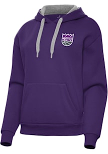 Antigua Sacramento Kings Womens Purple Victory Hooded Sweatshirt