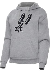 Antigua San Antonio Spurs Womens Grey Full Front Victory Hooded Sweatshirt