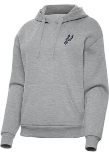 Antigua San Antonio Spurs Womens Grey Victory Hooded Sweatshirt