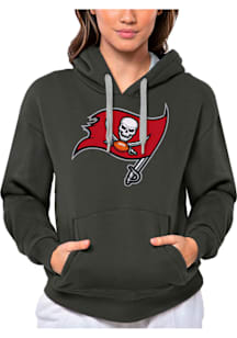 Antigua Tampa Bay Buccaneers Womens Charcoal Full Front Victory Hooded Sweatshirt
