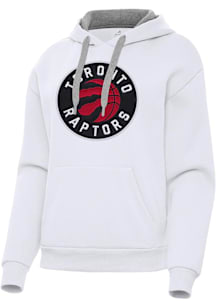 Antigua Toronto Raptors Womens White Full Front Victory Hooded Sweatshirt