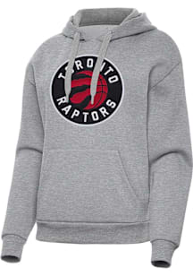 Antigua Toronto Raptors Womens Grey Full Front Victory Hooded Sweatshirt