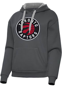 Antigua Toronto Raptors Womens Charcoal Full Front Victory Hooded Sweatshirt