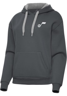 Antigua Utah Jazz Womens Charcoal Victory Hooded Sweatshirt