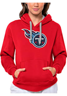 Antigua Tennessee Titans Womens Red Full Front Victory Hooded Sweatshirt