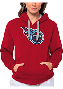 Antigua Tennessee Titans Womens Red Full Front Victory Hooded Sweatshirt