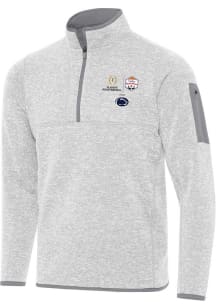 Mens Penn State Nittany Lions Grey Antigua 2024 CFP Quarterfinal Fiesta Bowl Fortune Qtr Zip Fas..