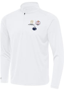 Mens Penn State Nittany Lions White Antigua 2024 CFP Quarterfinal Fiesta Bowl Tribute Qtr Zip Pu..