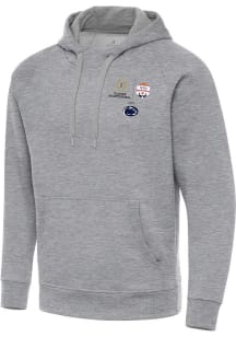 Mens Penn State Nittany Lions Grey Antigua 2024 CFP Quarterfinal Fiesta Bowl Victory Hooded Swea..