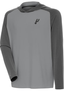 Antigua San Antonio Spurs Mens Grey Tonal Intrepid Long Sleeve Hoodie