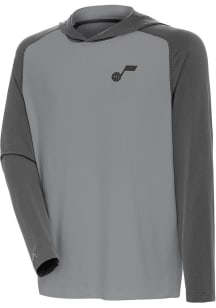 Antigua Utah Jazz Mens Grey Tonal Intrepid Long Sleeve Hoodie