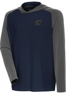 Antigua Calgary Flames Mens Grey Tonal Intrepid Long Sleeve Hoodie