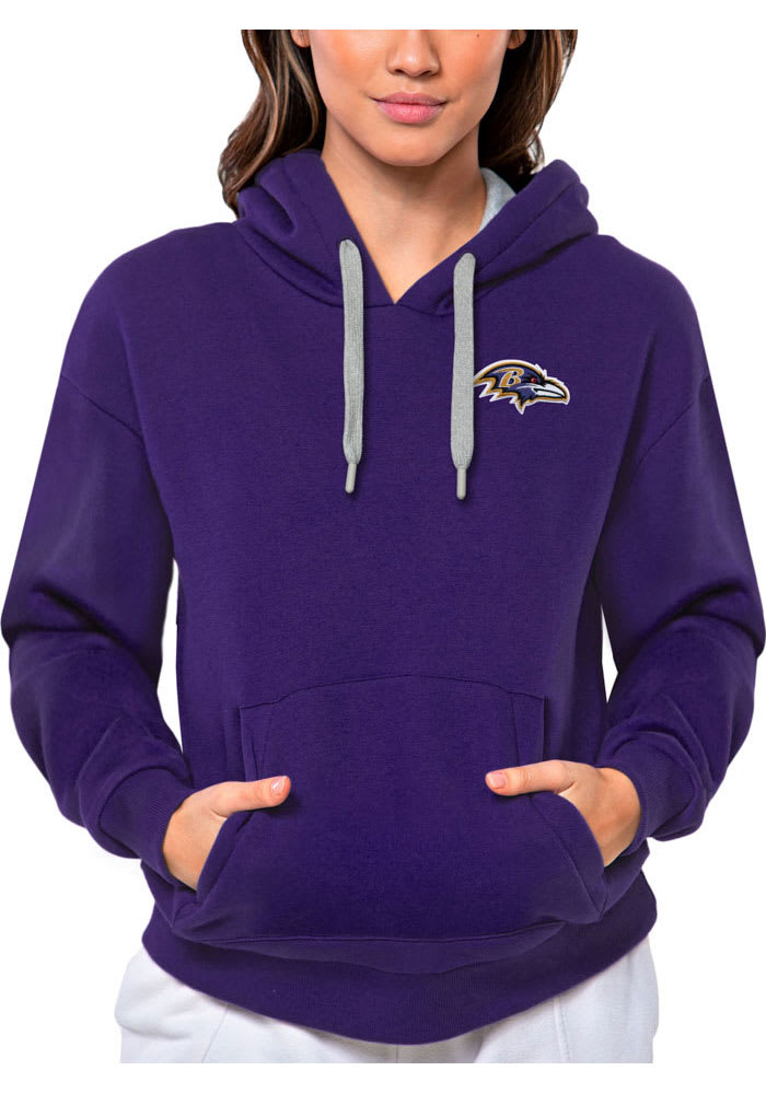 Antigua Baltimore Ravens Women's Purple Chenille Logo Victory Crew Sweatshirt, Purple, 65% Cotton / 35% POLYESTER, Size XL, Rally House