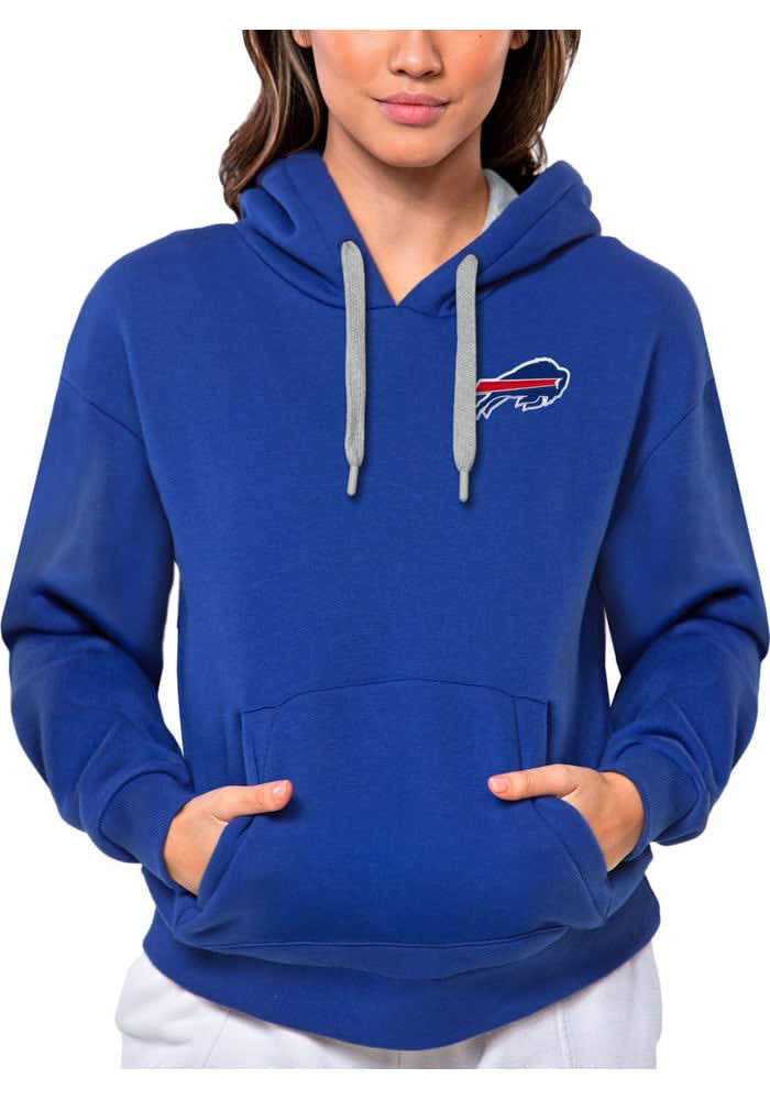 Antigua Buffalo Bills Women's Blue Victory Hooded Sweatshirt, Blue, 52% Cot / 48% Poly, Size L, Rally House