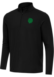 Antigua Boston Celtics Mens Black St Patrick's Day Tonal Intent Long Sleeve Qtr Zip Pullover