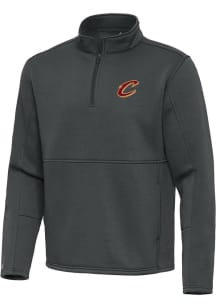 Antigua Cleveland Cavaliers Mens Grey Twist Long Sleeve Qtr Zip Pullover