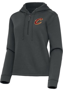 Antigua Cleveland Cavaliers Womens Grey Contemporary Qtr Zip