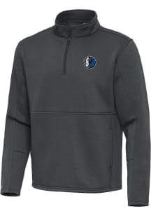 Antigua Dallas Mavericks Mens Grey Alternate Twist Long Sleeve Qtr Zip Pullover