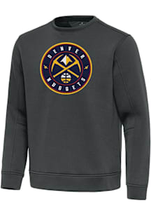 Antigua Denver Nuggets Mens Grey Full Front Relevant Long Sleeve Crew Sweatshirt