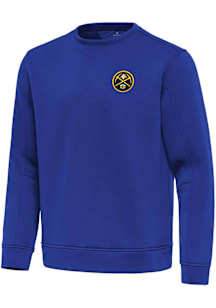 Antigua Denver Nuggets Mens Blue Relevant Long Sleeve Crew Sweatshirt