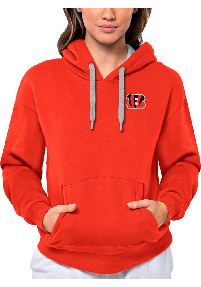 Antigua Cincinnati Bengals Women's Orange Victory Hooded Sweatshirt, Orange, 52% Cot / 48% Poly, Size S, Rally House