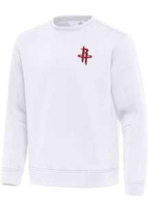 Antigua Houston Rockets Mens White Relevant Long Sleeve Crew Sweatshirt