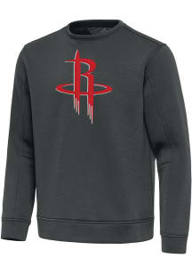 Antigua Houston Rockets Mens Grey Full Front Relevant Long Sleeve Crew Sweatshirt