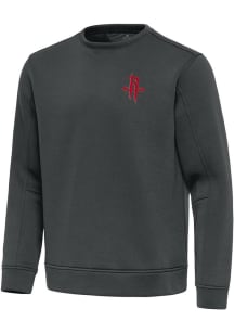 Antigua Houston Rockets Mens Grey Relevant Long Sleeve Crew Sweatshirt