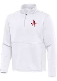 Antigua Houston Rockets Mens White Twist Long Sleeve Qtr Zip Pullover