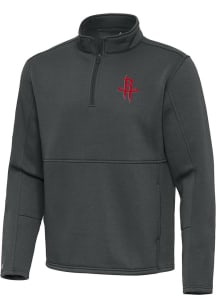 Antigua Houston Rockets Mens Grey Twist Long Sleeve Qtr Zip Pullover