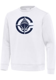 Antigua Los Angeles Clippers Mens White Full Front Relevant Long Sleeve Crew Sweatshirt