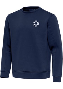 Antigua Los Angeles Clippers Mens Navy Blue Relevant Long Sleeve Crew Sweatshirt
