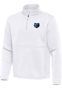 Antigua Memphis Grizzlies Mens White Alternate Twist Long Sleeve Qtr Zip Pullover