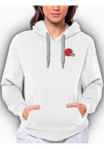 Antigua Cleveland Browns Womens White Victory Hooded Sweatshirt